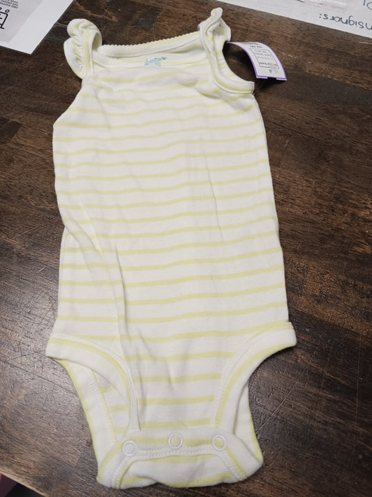 Yellow/White Striped Carters Tank Top Onesie, 9M G