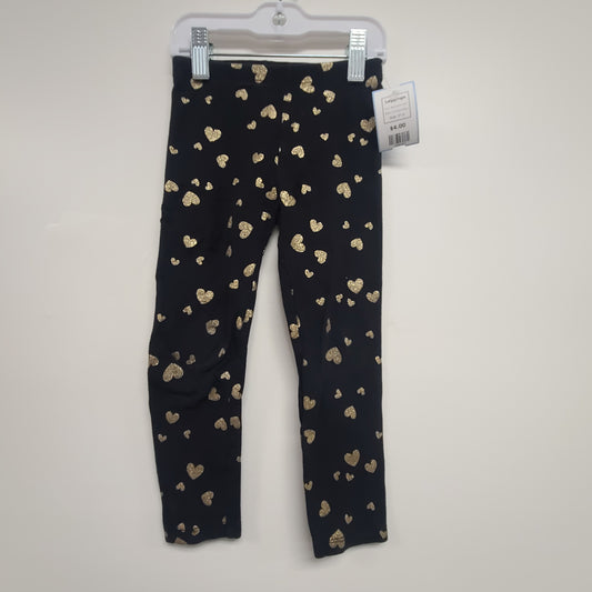 Black/Gold Heart Childrens Place Leggings, 3T G