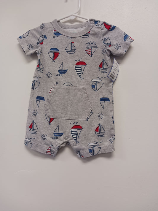 grey Garanimals Sail Boat One Piece  6/9m, 6M B