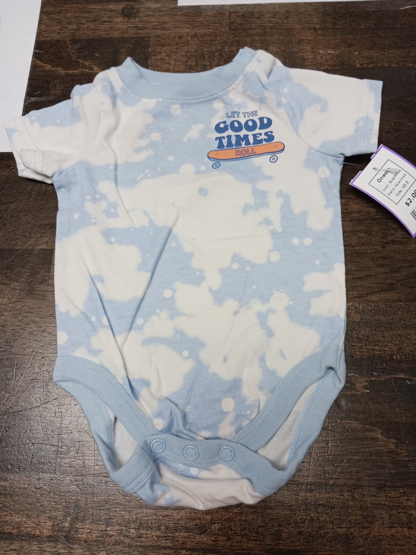 Blue/White Garanimals Onesie, NB B