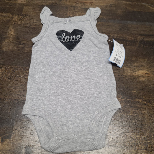 Grey/Black Love Carters Tank Top Onesie, 3M G