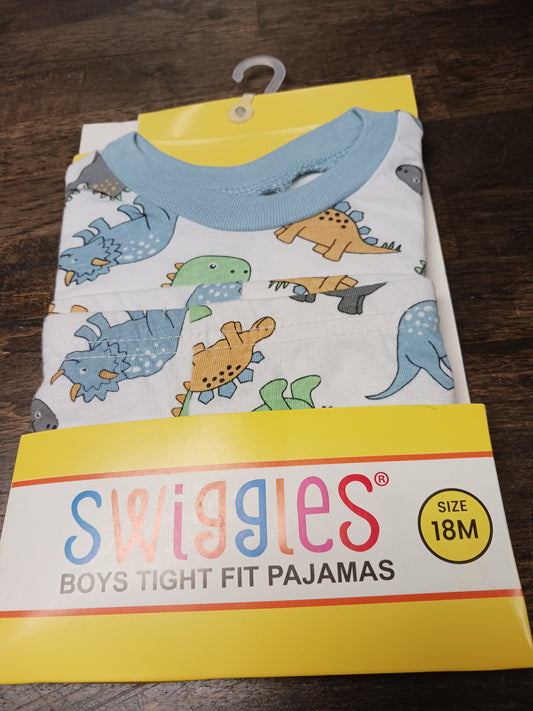 White/Blue Dino Swiggles Pjs, 18M B