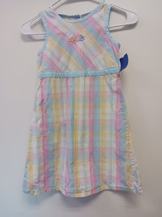 pink/blue/yellow Carters Plaid Sleeveless Dress, 6 G