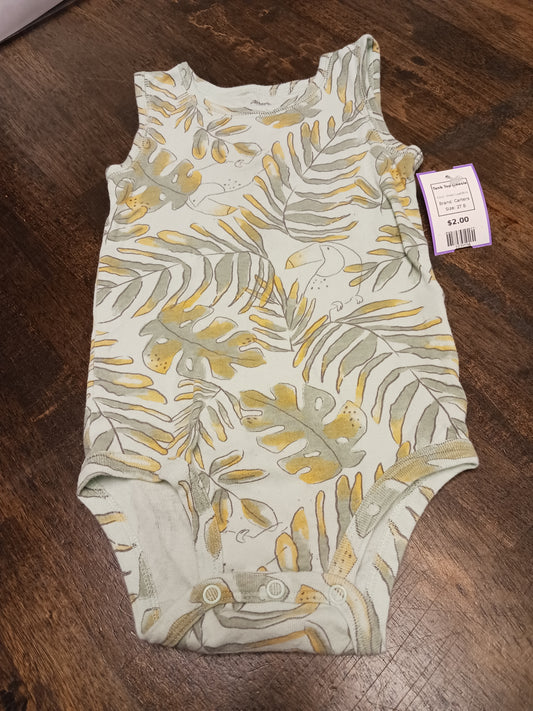 Green Leaf/Bird Carters Tank Top Onesie, 2T B