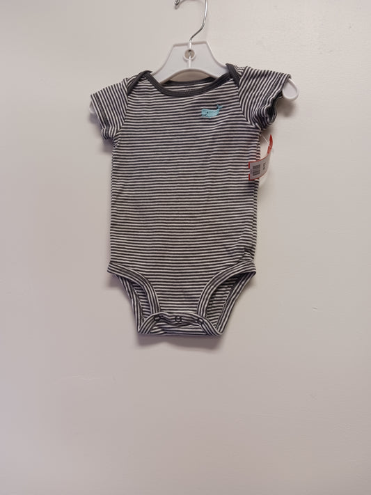 Grey/White Striped Carters Onesie, 9M B