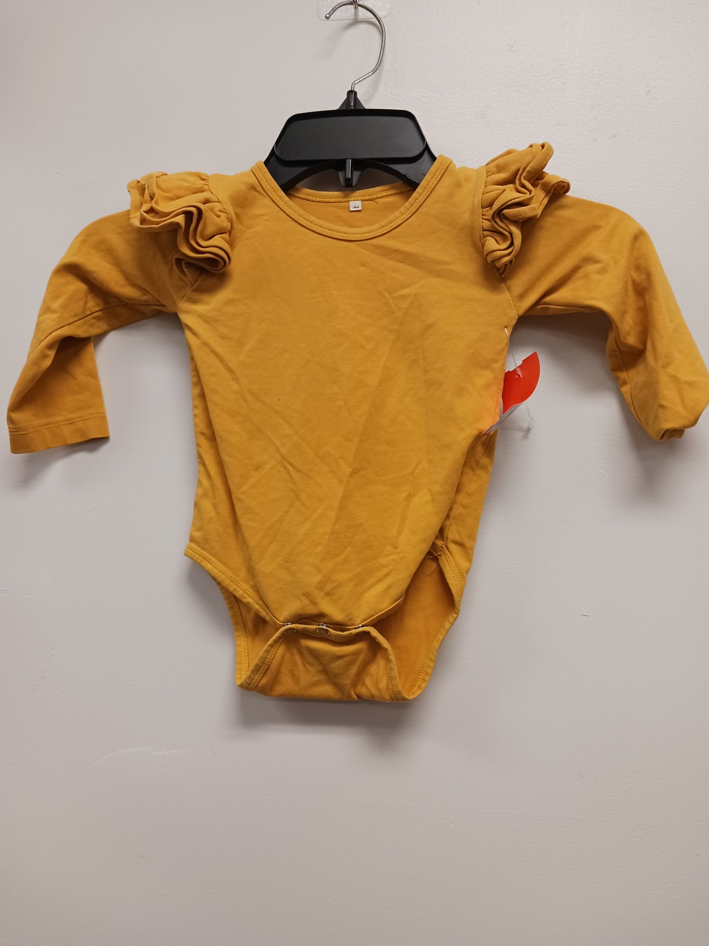Gold Boutique Long Sleeve Ruffled Onesie, 12M G