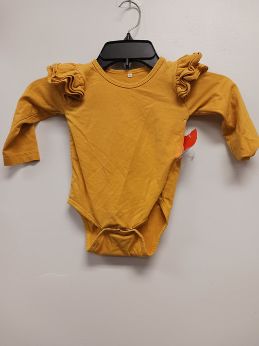 Gold Boutique Long Sleeve Ruffled Onesie, 12M G