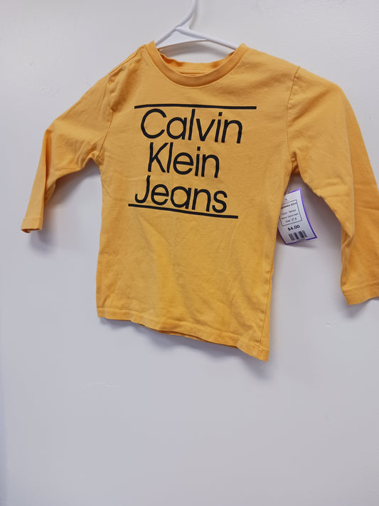 Yellow Calvin Klein Longsleeve Shirt, 2T B