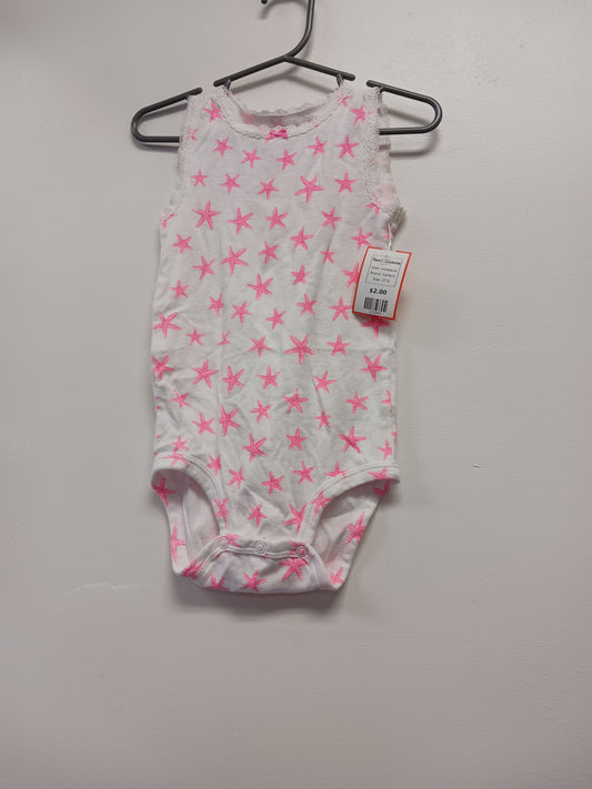 white/pink Carters Tank Onesie, 2T G