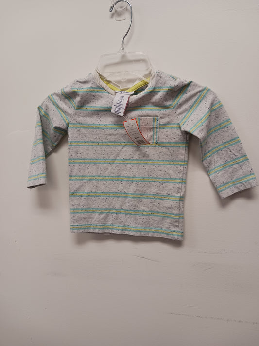 green/grey/yellow Tommy Bahama Long Sleeve Striped Shirt, 18M B