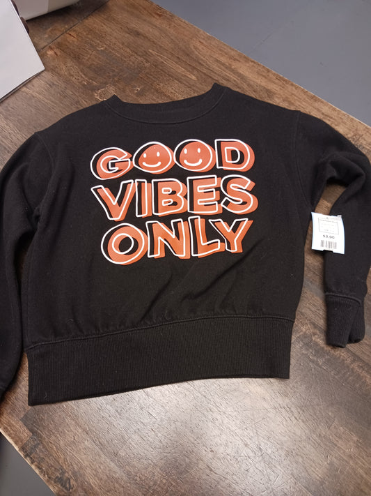 Black Good Vibes Only Wonder Nation Longsleeve Shirt, 7 G