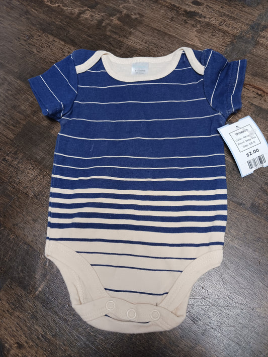 Navy/Tan Baby Kiss Onesie, NB B