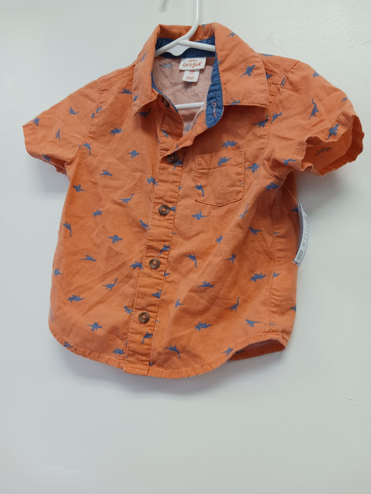 Orange/Blue Dino Cat & Jack Button Up, 18M B