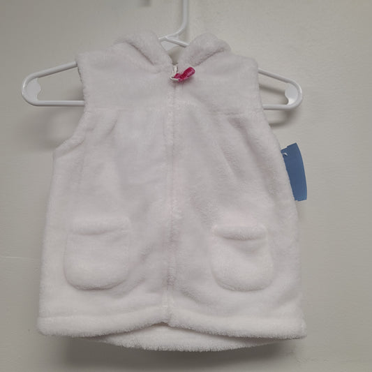 white Carters Hooded Bear Vest, 12M G