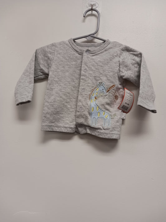 Grey Duck Duck Goose Giraffe Cardigan, NB B
