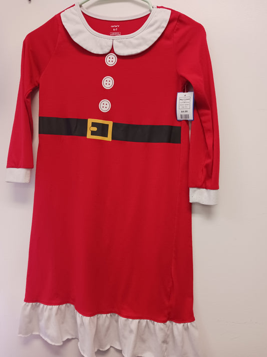 Red Santa Carters Nightgown, 6 G