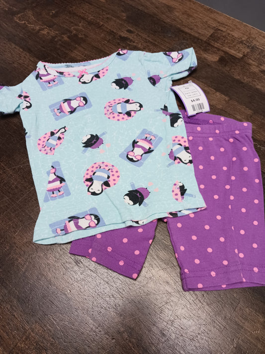 Blue/Purple Penguin Carters Pjs, 12M G