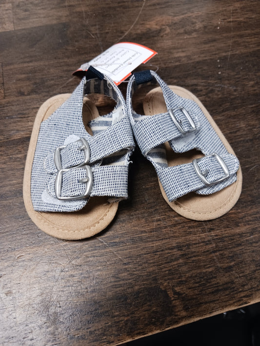 Blue/Tan Koalababy Crib Shoes Sandals, 1C G