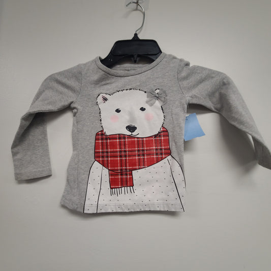 Grey Polar Bear Carters Longsleeve Shirt, 2T G
