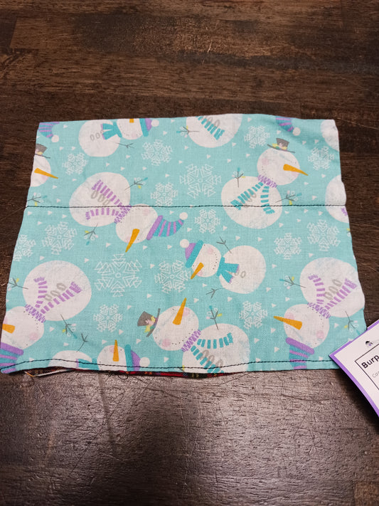 Blue Snowman  Burp Cloth