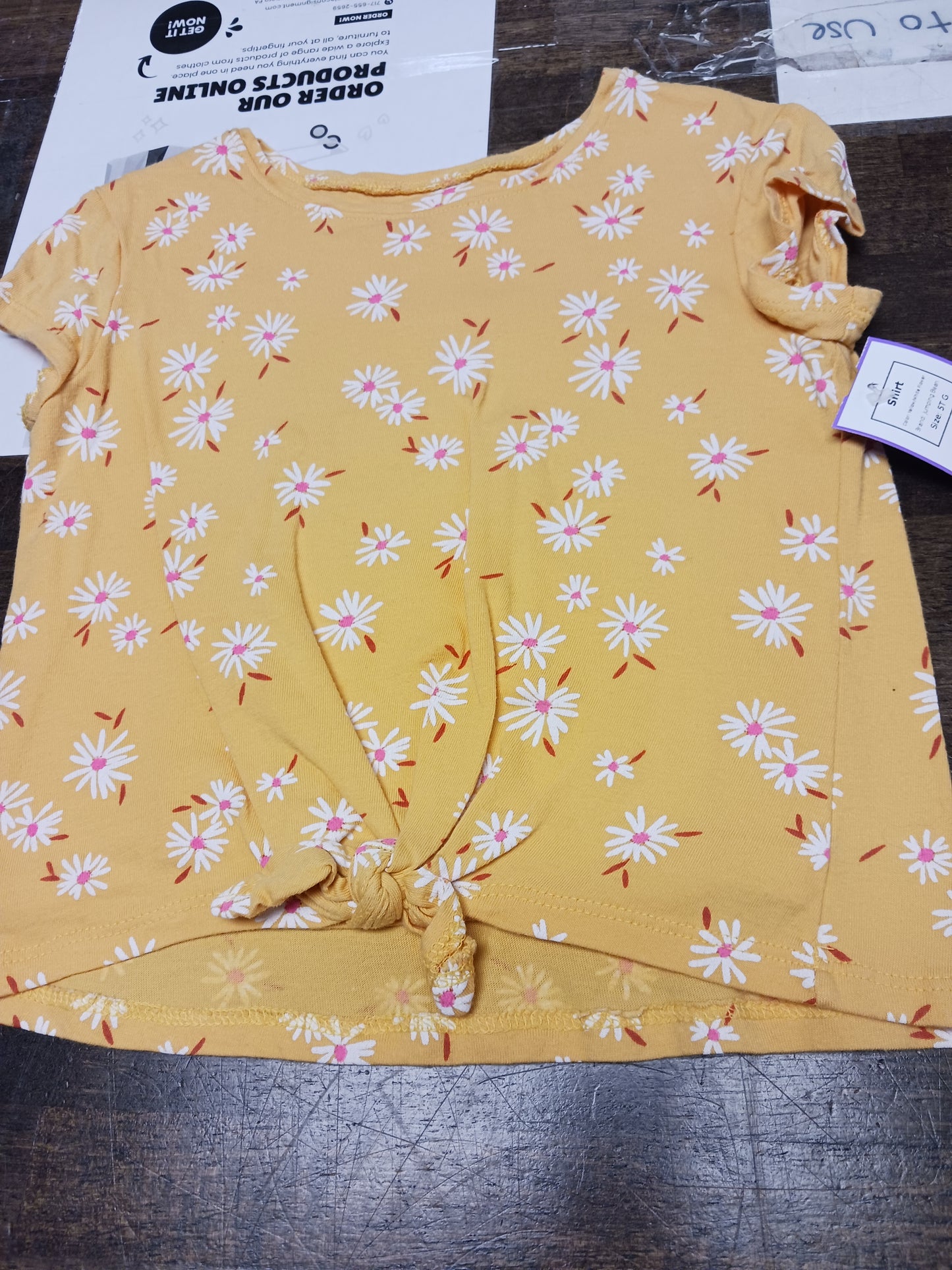 Yellow/White Flower Jumping Bean Shirt, 5T G
