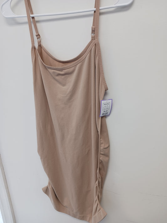Tan A Glow Maternity Tank Top, X-Large