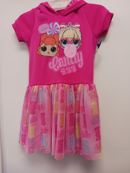 pink  Hooded L.O.L Dress 7/8, 7 G