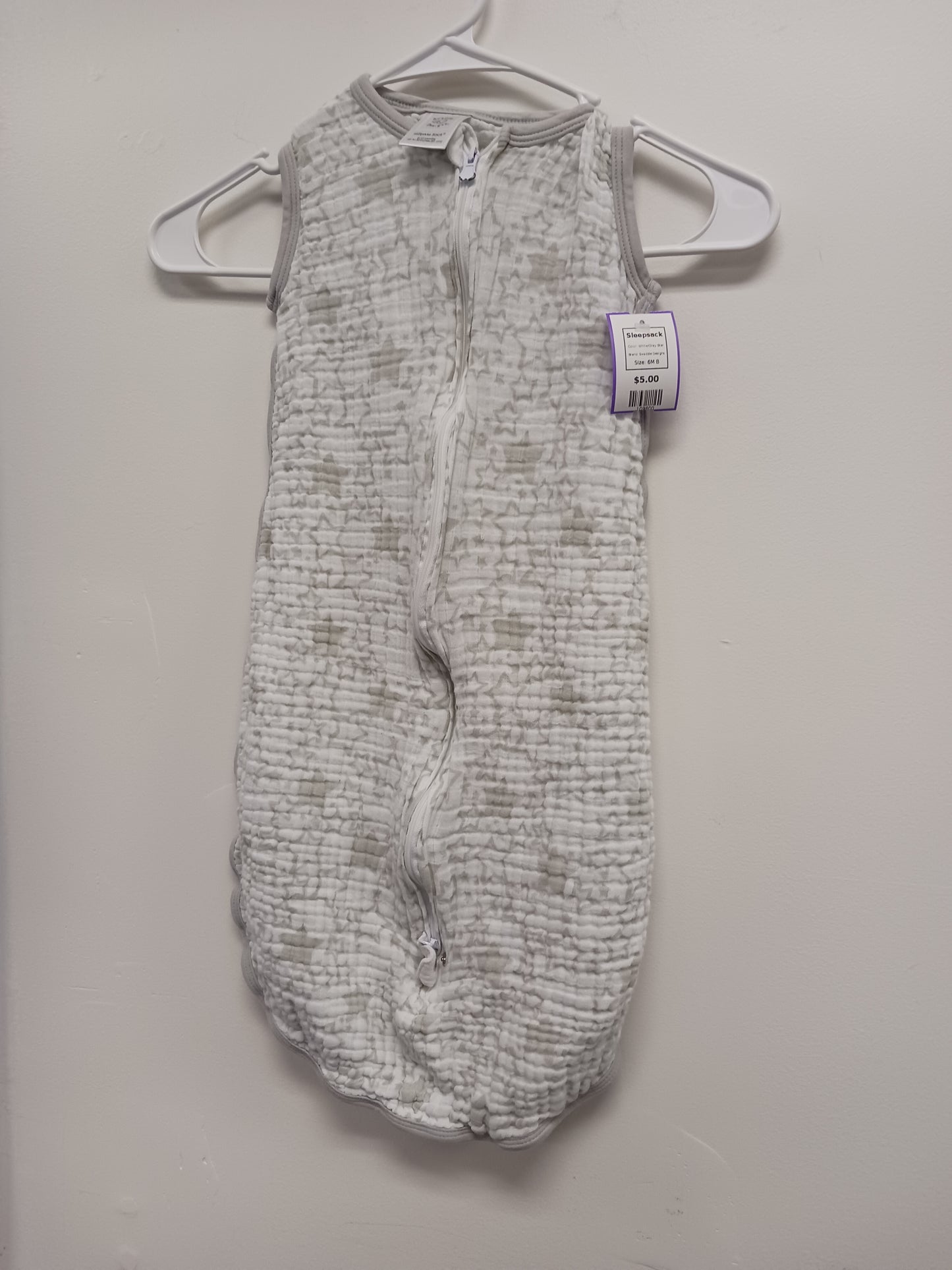 White/Grey Star Swaddle Designs Sleepsack, 6M B