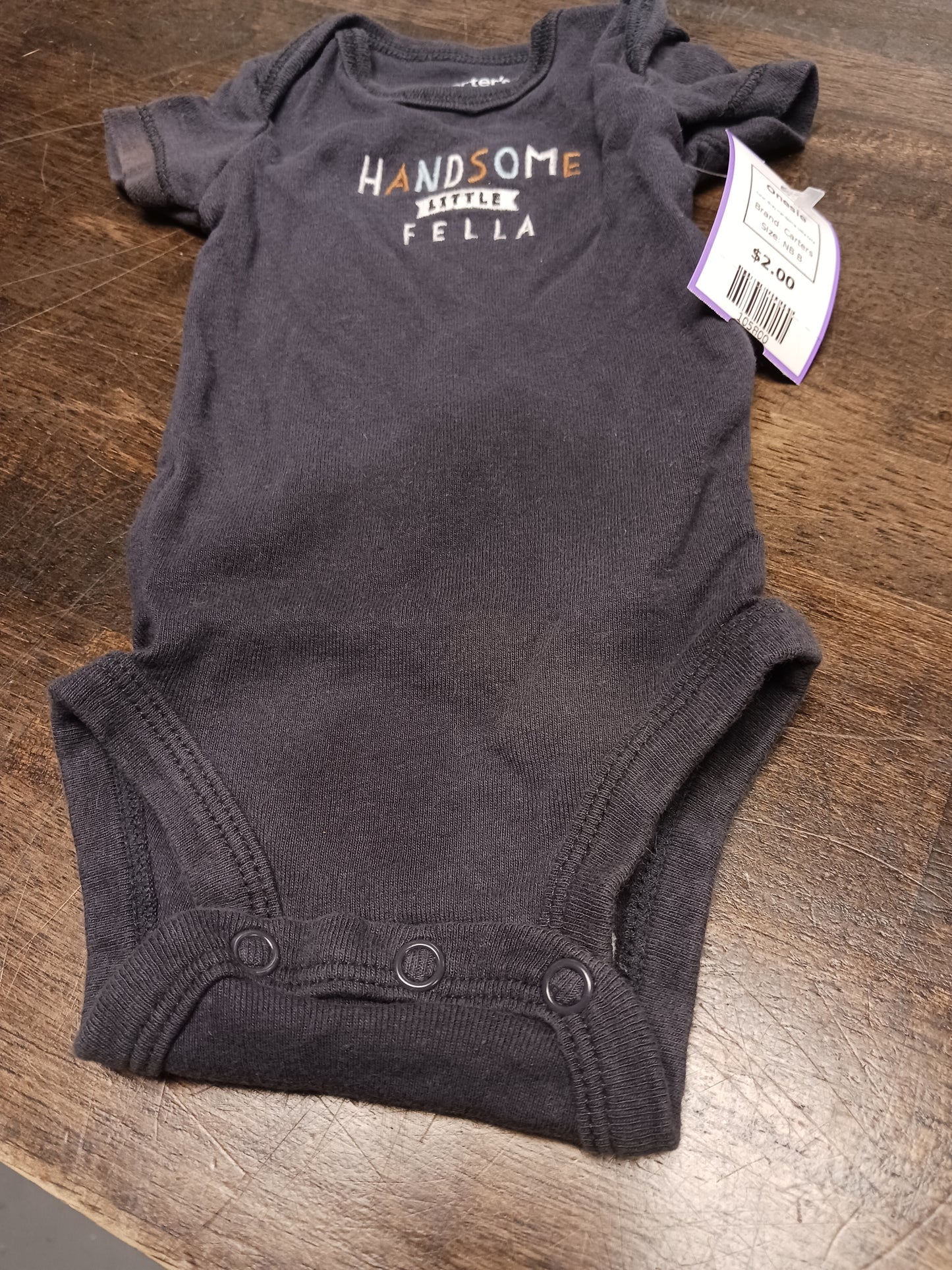 Grey Handsome Little Fella Carters Onesie, NB B