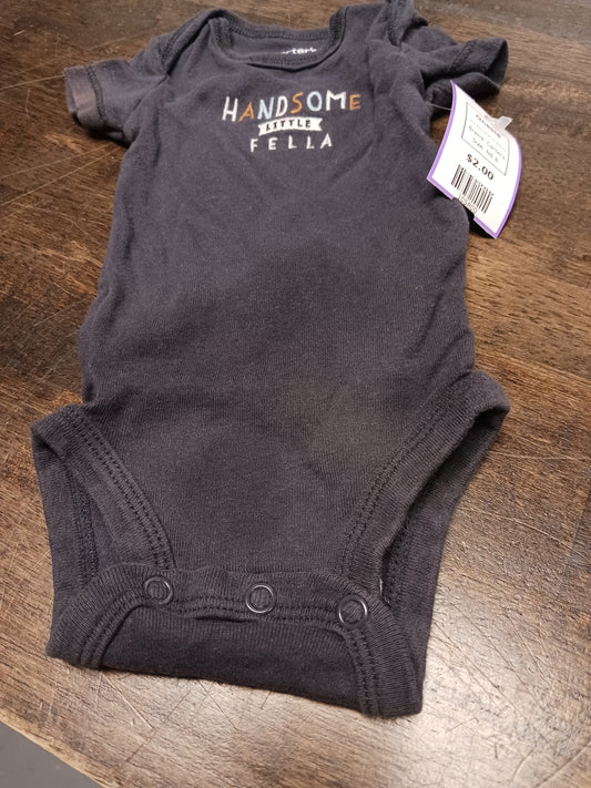 Grey Handsome Little Fella Carters Onesie, NB B