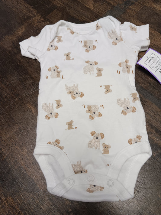 White/Brown Koala Carters Onesie, NB B
