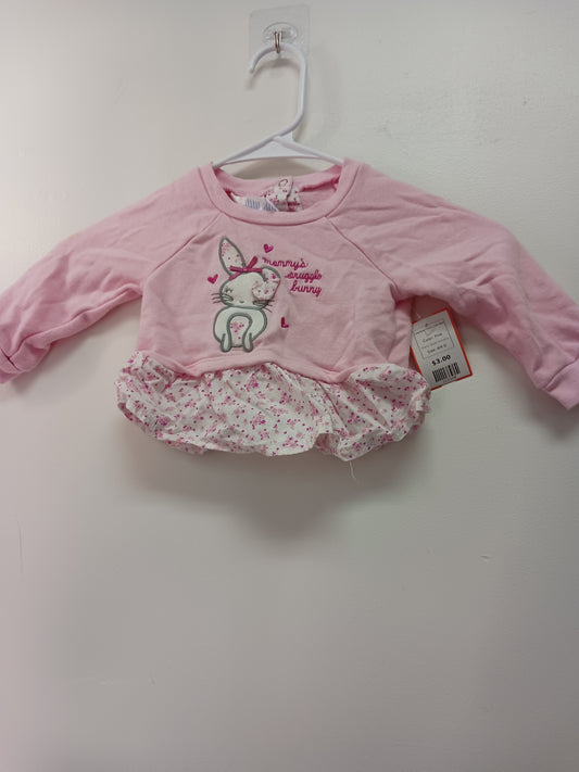 Pink Small Wonders Long Sleeve Bunny Shirt 6/9m, 6M G