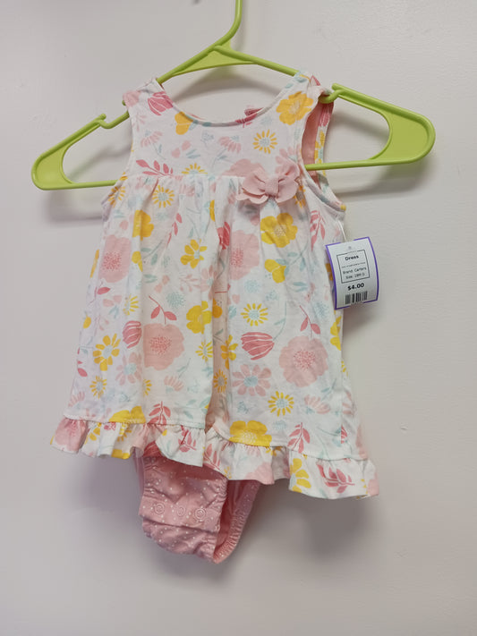 White/Pink/Yellow Flower Carters Dress, 18M G