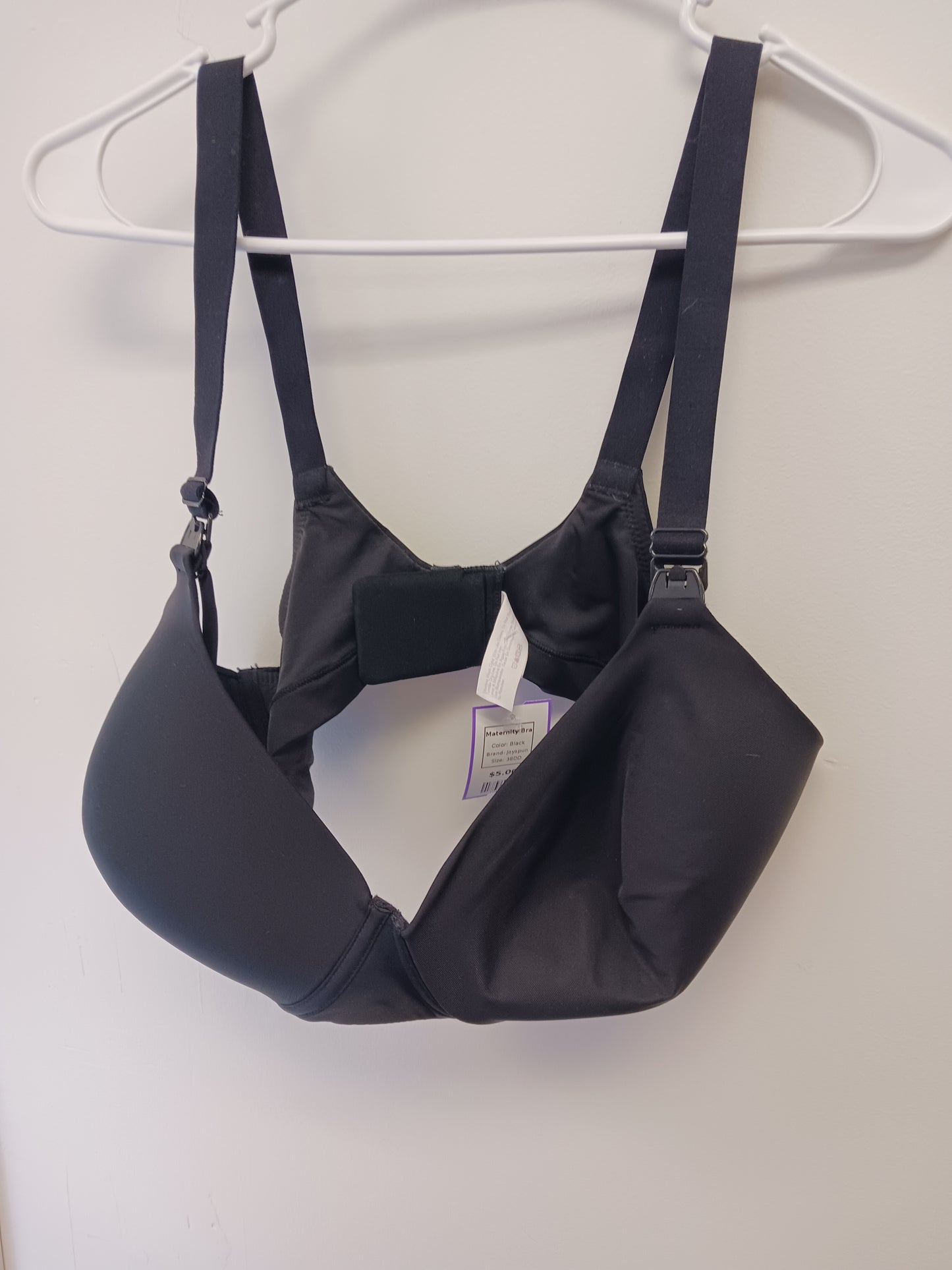 Black Joyspun Maternity Bra, 38DD