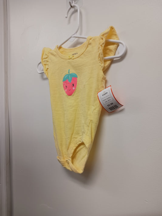 Yellow Strawberry Carters Onesie, 3M G