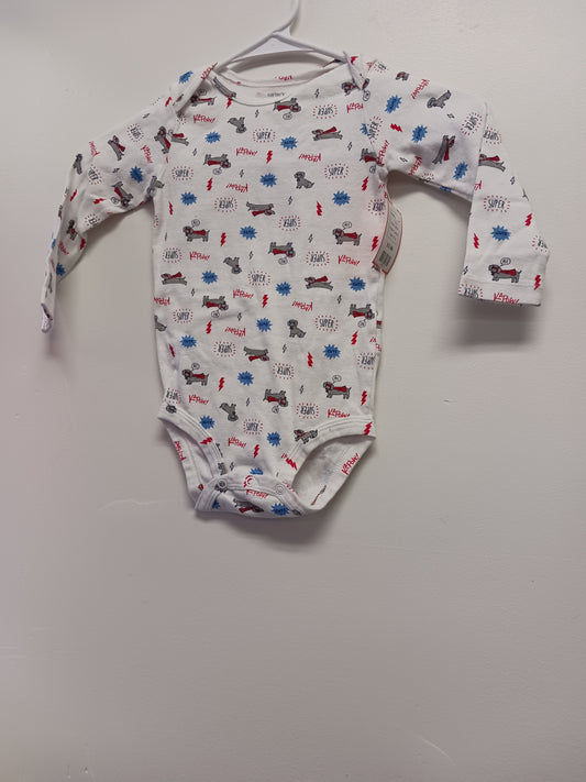 white Carters Long Sleeve Super Dog Onesie, 2T B