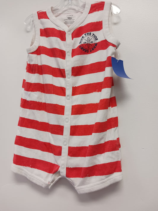 orange/white Carters Shorts One Piece, 18M B