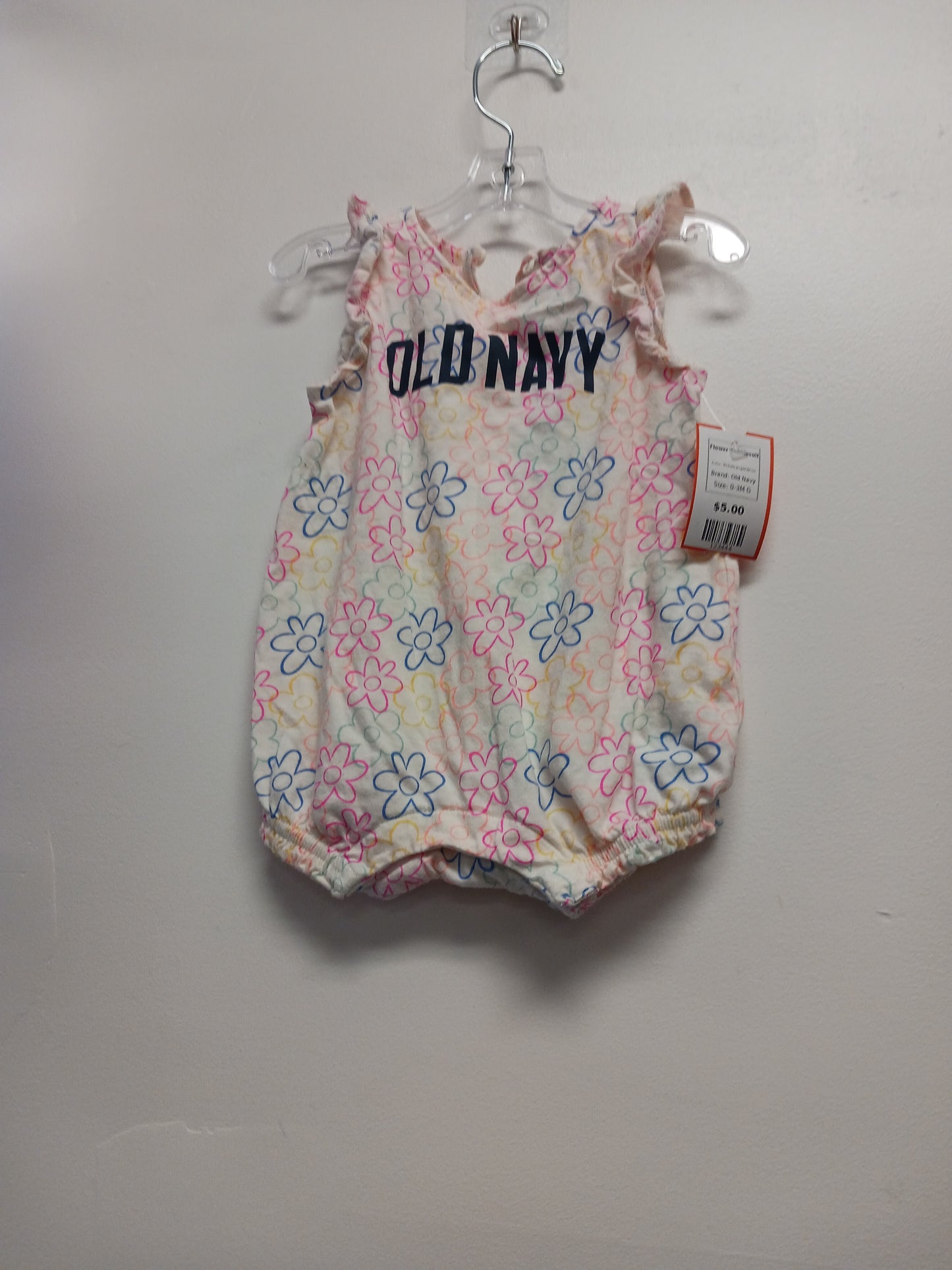 Pink/Orange/Yellow Old Navy Flower Bubblesuit, 0-3M G