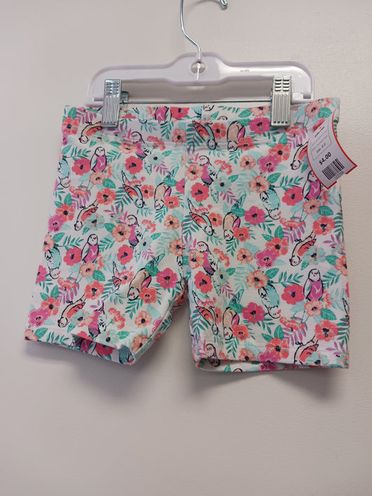 White/Pink Flower Members Mark Shorts, 6 G