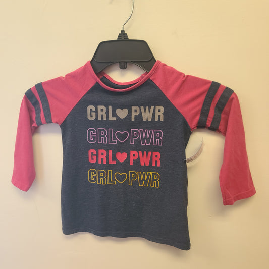 pink/blue Garanimals Long Sleeve Girl Power Shirt, 3T G
