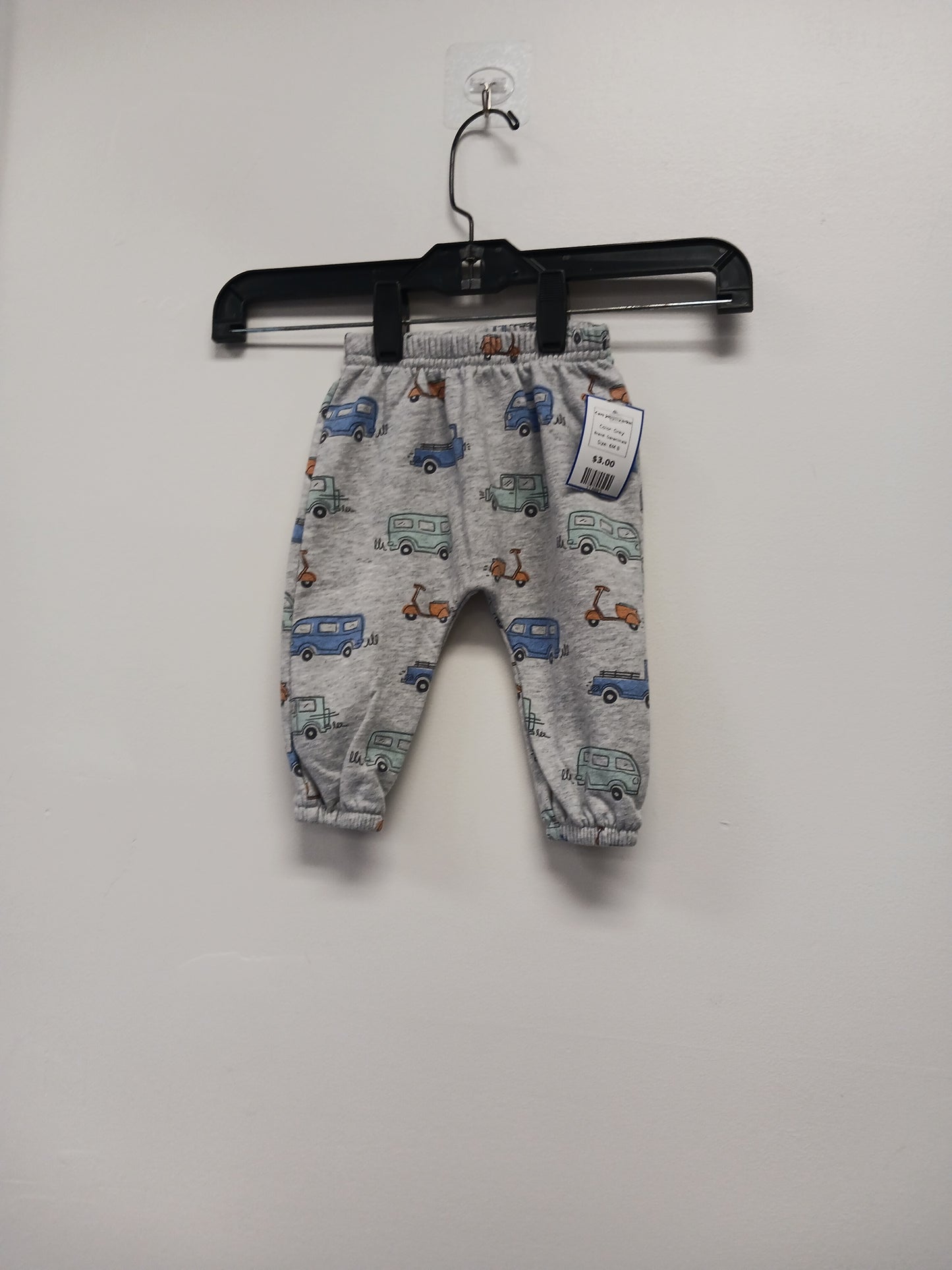 Grey Garanimals Cars Joggers 6/9m, 6M B