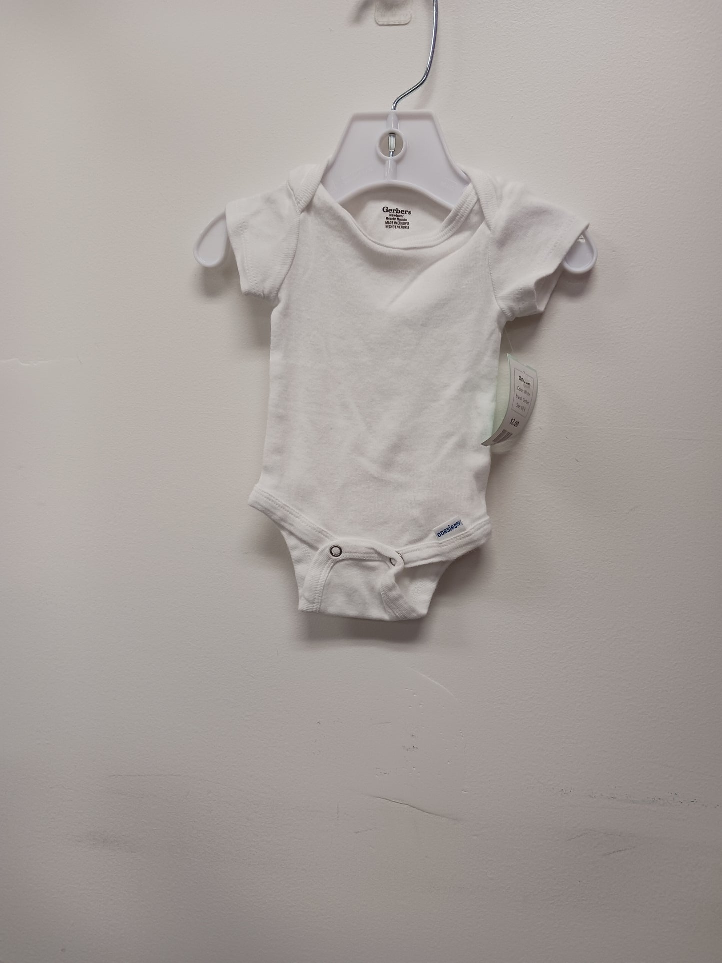 White Gerber Onesie, NB B