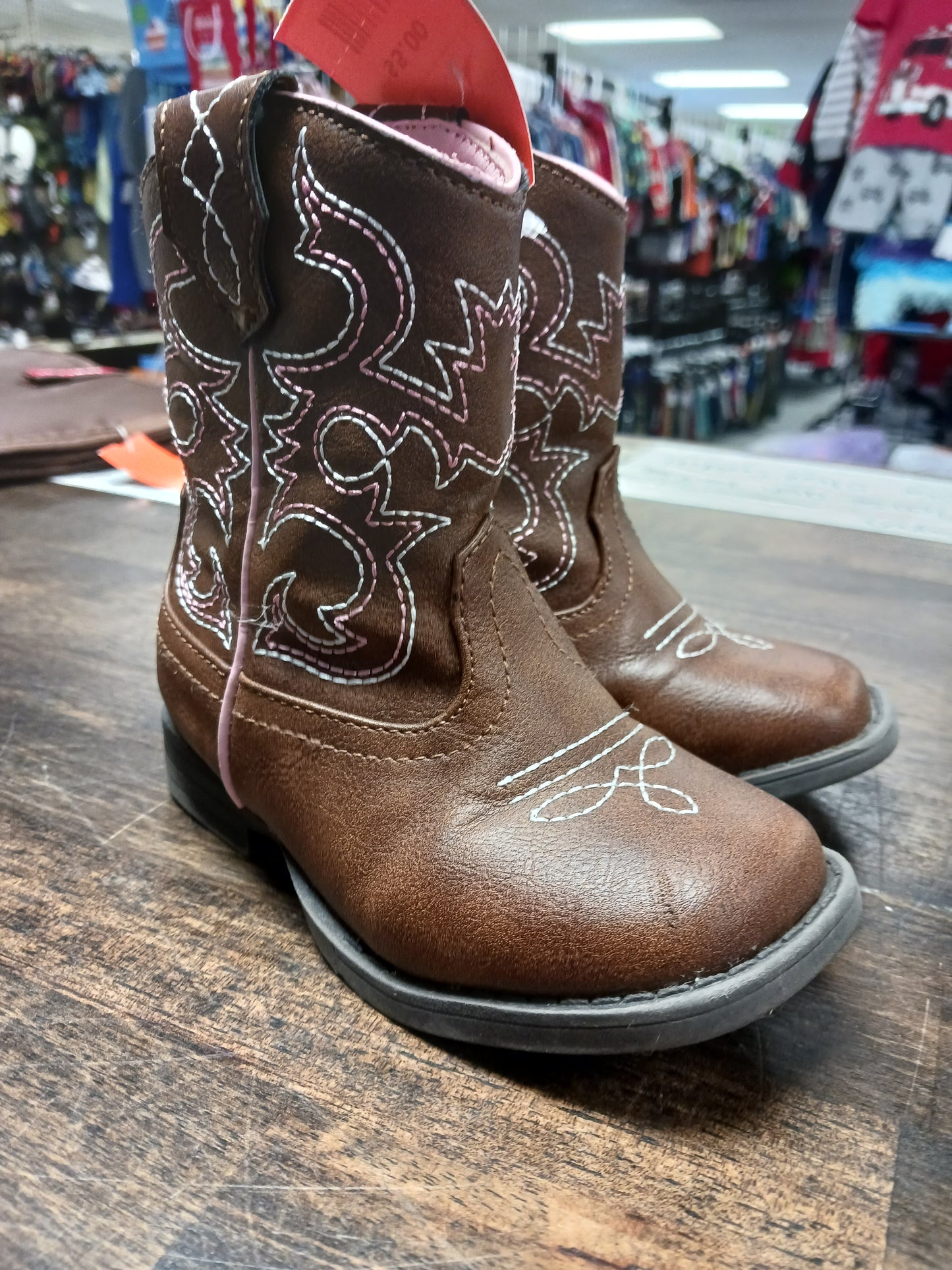 Brown/Pink Wonder Nation Cowgirl Boots, 7C G