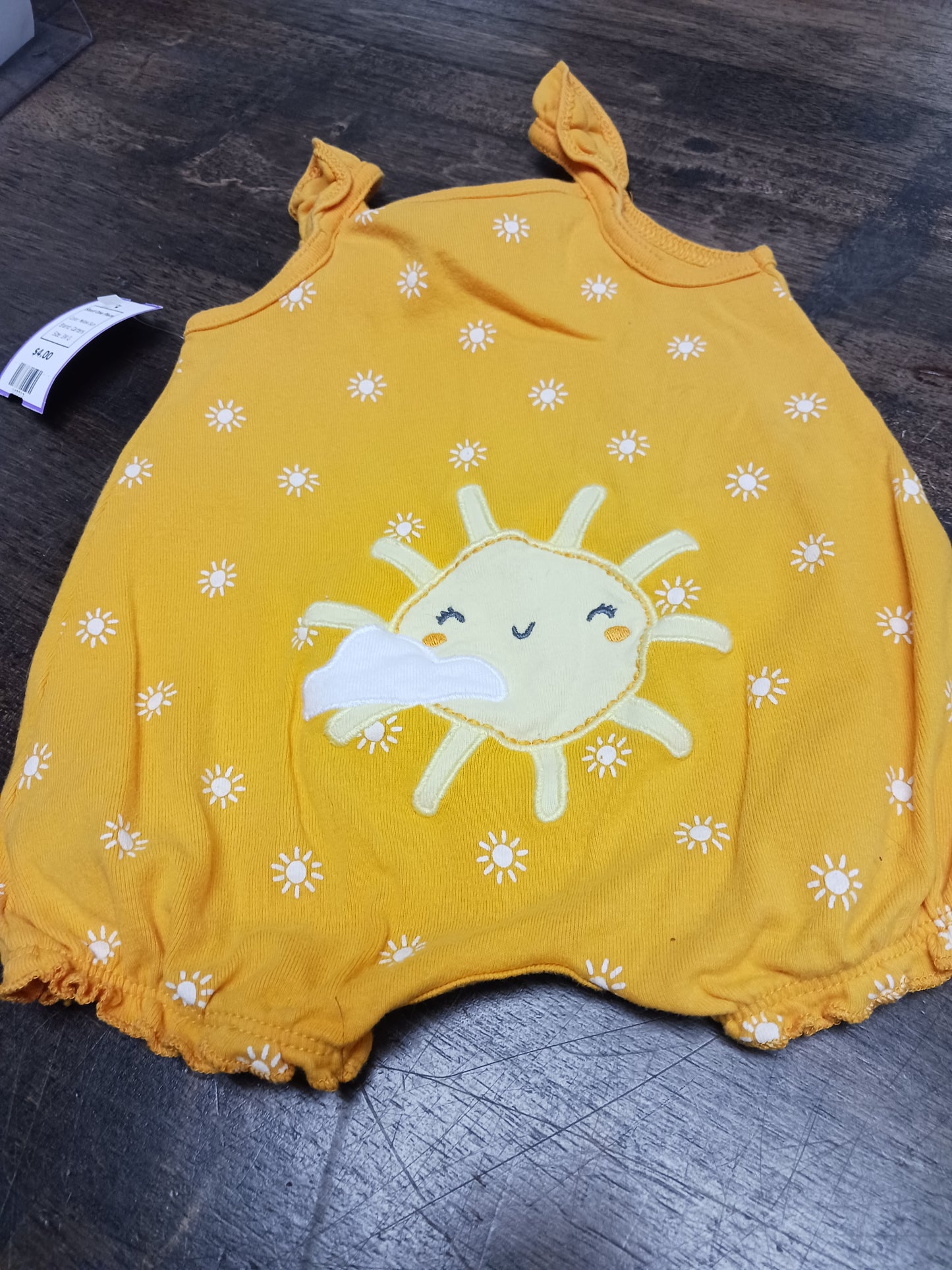 Yellow Sun Carters Short One Piece, 3M G