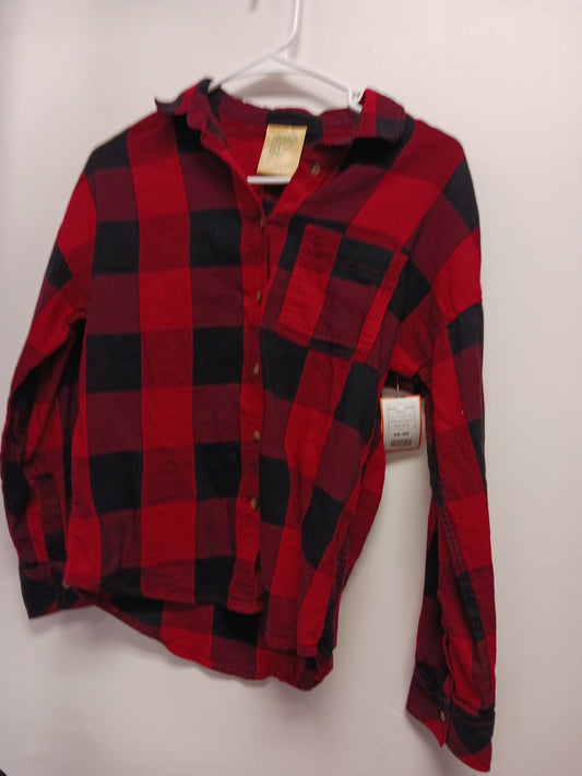 Red/Black Plaid There Abouts Plaid Flannel Shirt, 14 B