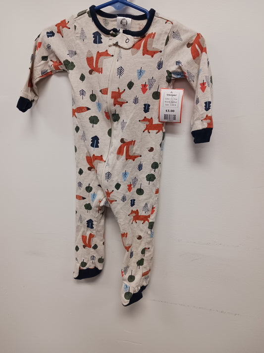 Tan Fox Gerber Sleeper, 3-6M B
