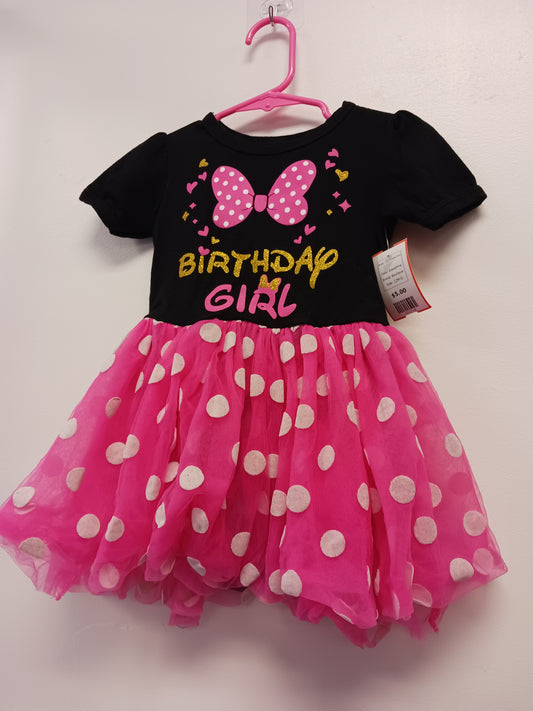 Black/Pink Boutique Minnie Mouse Birthday Dress, 12M G