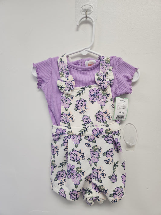 White/Purple Flowers Wonder Nation Outfit, 3M G