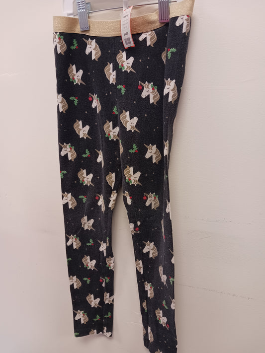 Black Christmas Unicorn Carters Leggings, 8 G