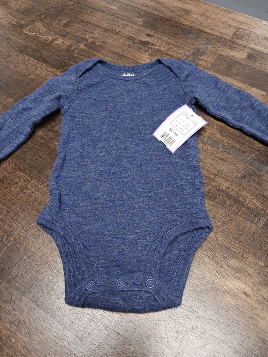 Navy Carters Longsleeve Onesie, NB B
